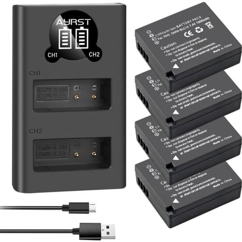 1800mAh DMW-BLG10 BLG10 BLG10E DMW-BLE9 Battery + LED Dual USB Charger for Panasonic LUMIX GF5 GF6 GX7 LX100 GX80 GX85
