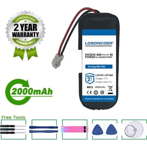 LOSONCOER Battery 2000mAh LIS1441 LIP1450 Battery For Sony PS3 PS4 PlayStation Move Motion Controller Game machine