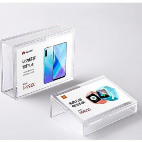 Acrylic Price Tag Label Frame Inclined Transparent Menu List Display Stand Vertical Commodity Introduction Sign Holder