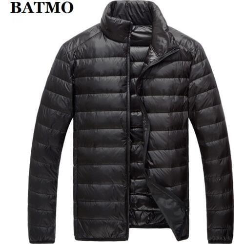 BATMO 2019 new arrival high quality 90% white duck down jackets men ,mens thin down jacket ,plus-size M-5XL 778