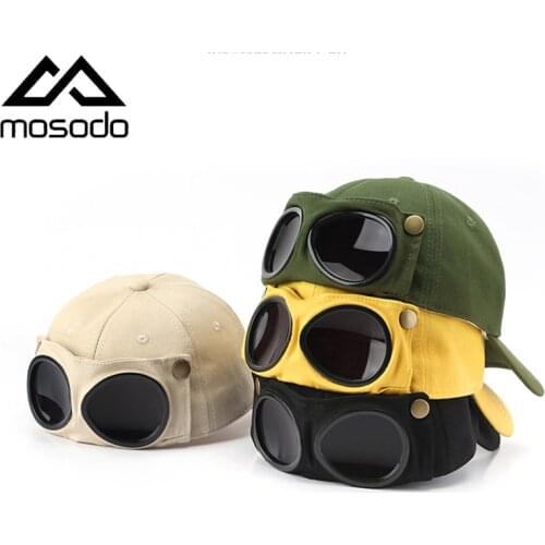 Mosodo New Aviator Hat Cotton Summer Personality Glasses Wild Unisex Sunglasses Adjustable Dome Baseball Cap