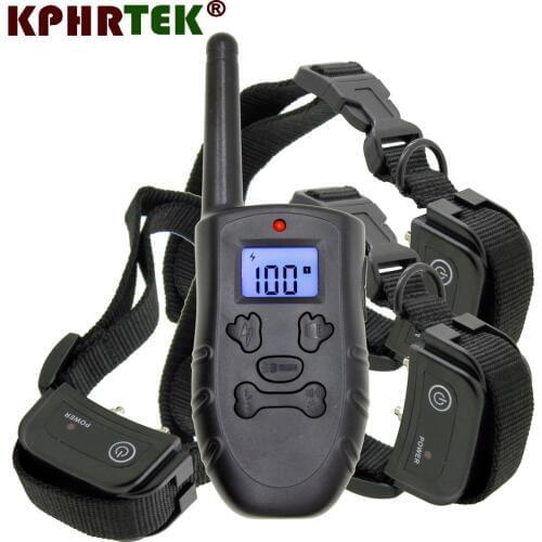 Screen Backlight Remote Pet Dog Training Electronic Collar Rechargeable 100 Levels Shock and Vibration Swimming waterproof
