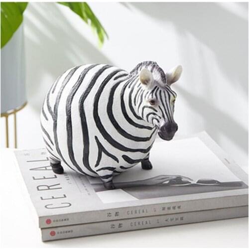 Nordic Lovers Zebra Figurine Creative Fat Animal Home Accessories Decorative Sculptures For House Desk Decoration Ornaments Gift