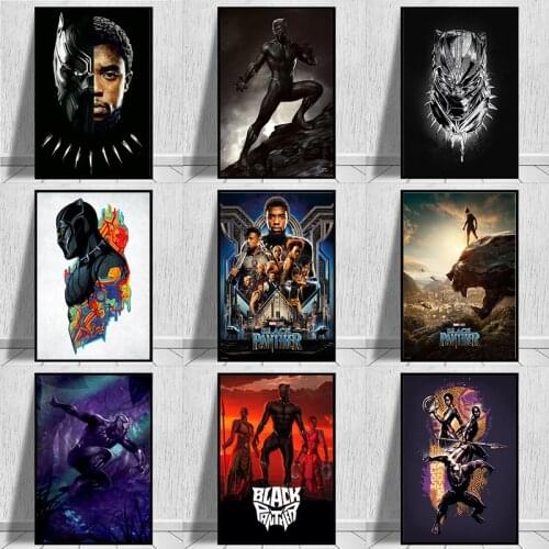 Movie Black Panther Canvas Painting Marvel Superhero Posters and Prints Wall Art Picture for Living Room Home Decoration