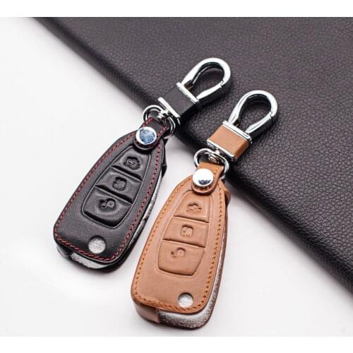 High quality carrying leather car key cover for Ford Focus 3 Focus MK4 Ecosport Kuga remote control dust collector