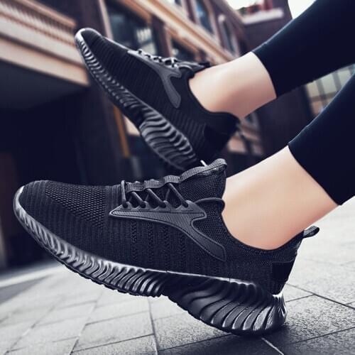 Summer New Style Running Shoes Fly weave Breathable Casual Sneakers Lace-Up Non-slip Shoes Vulcanized Low Top Jogging Sneakers