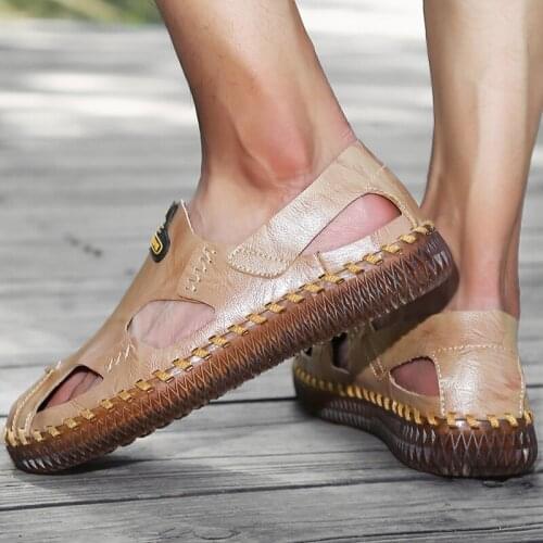 Мужские кожаные сандали MAIBANUO China At AliExpress