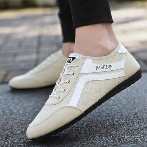 BOREE Men Casual Shoes Solid Color Flax Breathable Footwear Autumn Canvas Men Driving Shoes Outdoor Walking Men Shoes Sneakers