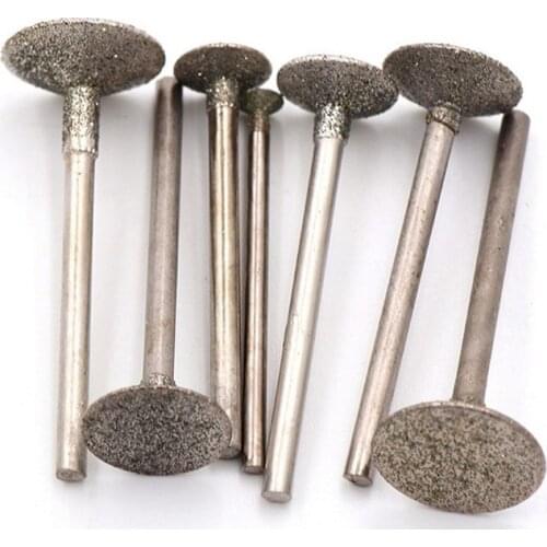 5Pcs 0.5~16mm Jade Amber Carving H Needle Tool Diamond Grinding Heads 2.35/3mm Shank Bur Bit for Rotary Tool