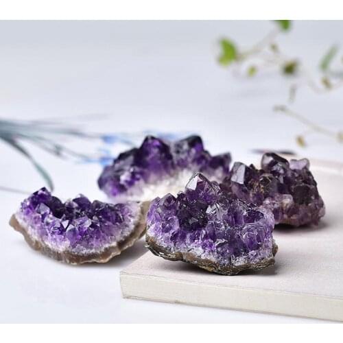 Natural Amethyst Rough Stone Purple Water Block Stones Specimen Home Decoration Crafts Decoration Ornament