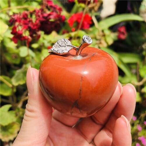 Natural Crystal Red Jasper Apple Decorative Crystal Natural Gem Modern Home Decorative Christmas Gift