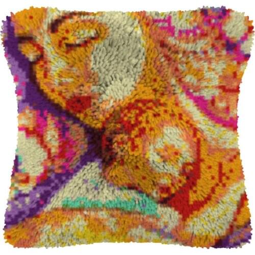 Mother Pillow Case Canvas Acrylic Yarn Latched Hook Pillow Kits Crochet Cushion Cover Latch Hook Cushion