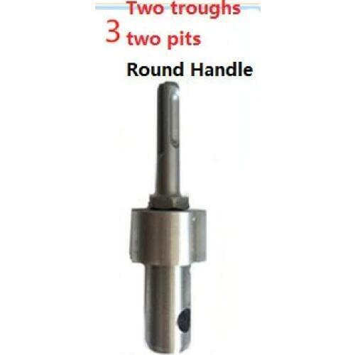 New Model 2 Round Pits,4 Square Pits Adapter For Electric Hammer Transfer to Earth Auger; Connector for Water Borer to Auger