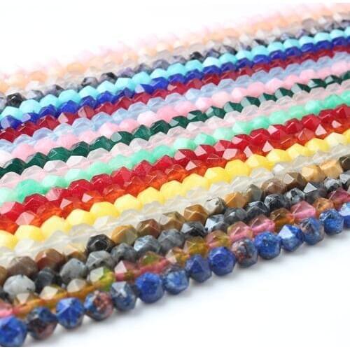 LanLi fashion New Products 8mm multicolor Faceted natural stones Loose beads be fit for DIY bracelet necklace accessories