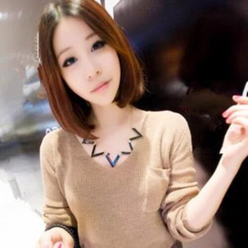 Nx188 European Gothic Punk Hyperbole Alloy Geometric triangular V-shaped Clavicle Necklace Womens Jewelry Accessories