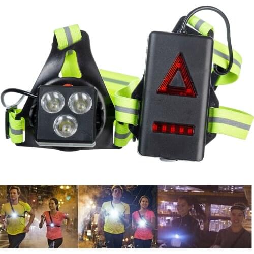 Outdoor Night Running jogging LED Light Waterproof USB Rechargeable Night Walking Mountain Climbing Walking Safety Warning Light