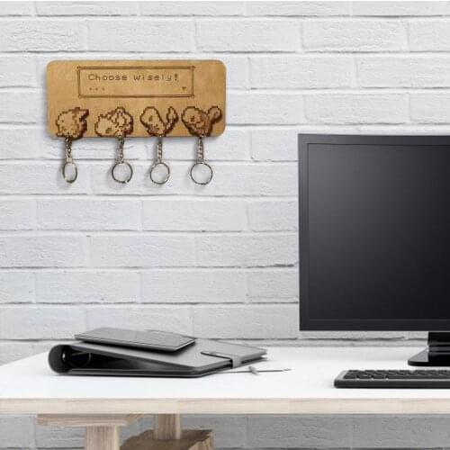 Personalized Wooden Craft Key Rack Family Bamboo Wood Keychain Hanger Wall Door Back Organizer Box Home Decoration Methodical