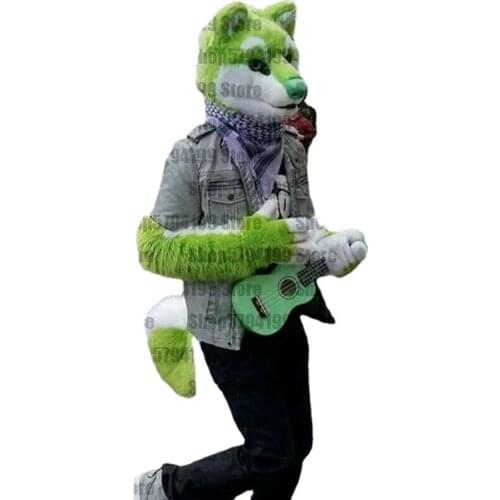 Plush New Fox Dog Wolf Mascot Headgear and Top Cosplay Party Game Dress-up Advertisement Fursuit Pullover Top