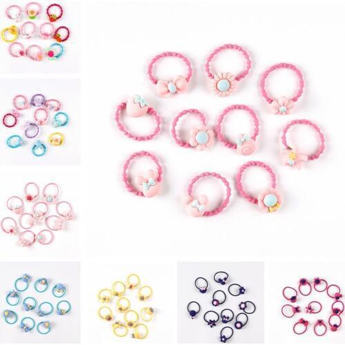 20Pcs/set Cute Princess Candy Headwear Kids Baby Headdress Children Hair Ropes Delicate Elastic Hair Band Girls Accessories