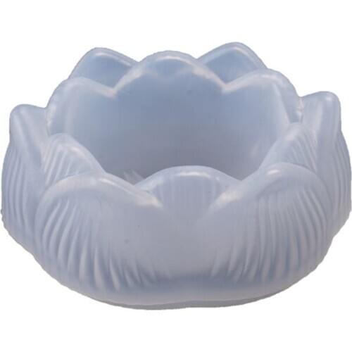 Transparent DIY Ashtray Mold Lotus Candle Holder Storage Box Mould Flower Pot U90E