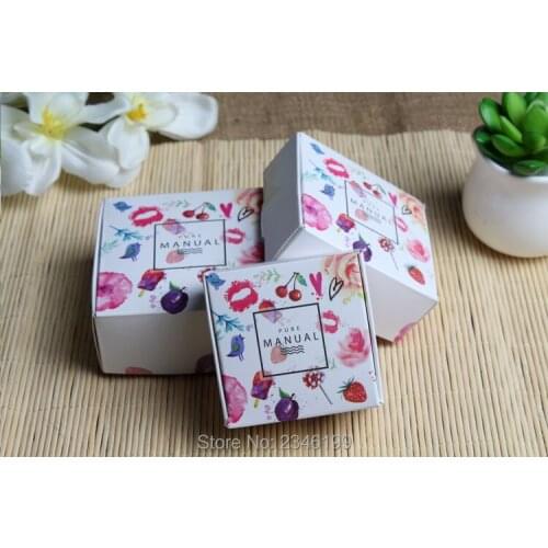100pcs/lot Empty Graceful Packing Box of Air Cushion Container, DIY Square Paper Box for Soap, BB/CC Cream Packing Paper Box