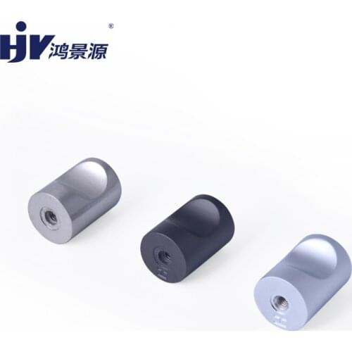 HJY Knob Black Silver Chrome Furniture Cabinet Pull Kitchen Cupboard Door Knob Single Hole Wardrobe Hardware Fitting C24103