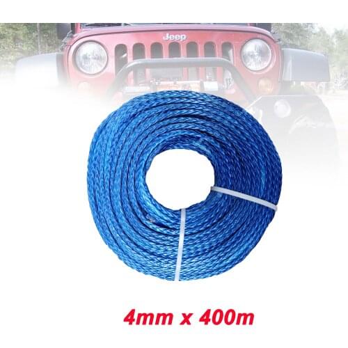 4mm x 400meters 12 strand synthetic UHMWPE rope with loop both ends