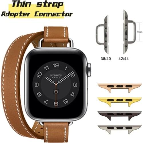 Thin Strap Adapter Connector for Apple Watch Series 6 SE 5 4 3 2 Band 44mm 40mm for Iwatch 6 Band 42mm 38mm Accessories Tool