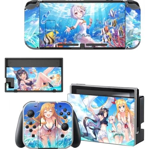 Anime Cute Girl Nintendo Switch Skin Sticker NintendoSwitch stickers skins for Nintend Switch Console and Joy-Con Controller