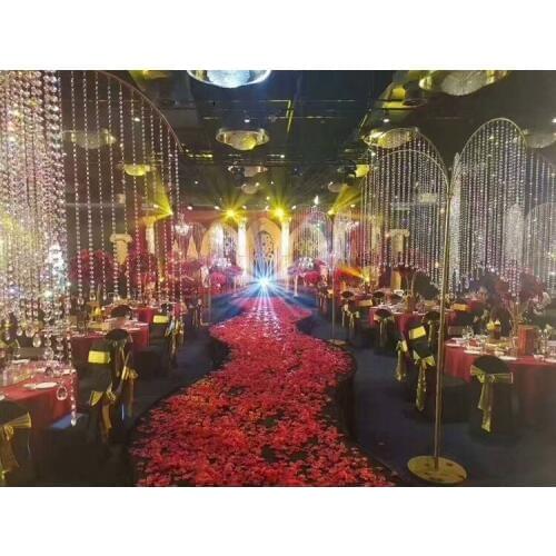 Wedding metal tree with bead strands shiny dropping Wedding centerpiece road leads Event Decoration including bead strands