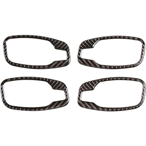 Carbon Fiber Interior Trim Car Door Handle Cover Frame Sticker Fit For E60 E61 04-10