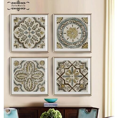 Vintage Abstract Geometric Mandala Wall Art Picture Posters and Prints Canvas Poster Nordic Home Cuadros Decoration Painting