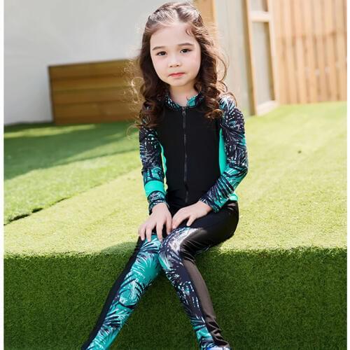 Y573 2020 new child girl swimwear diving suits quick dry beach sunscreen swimsuit girl kids baby girl swimwear wetsuits