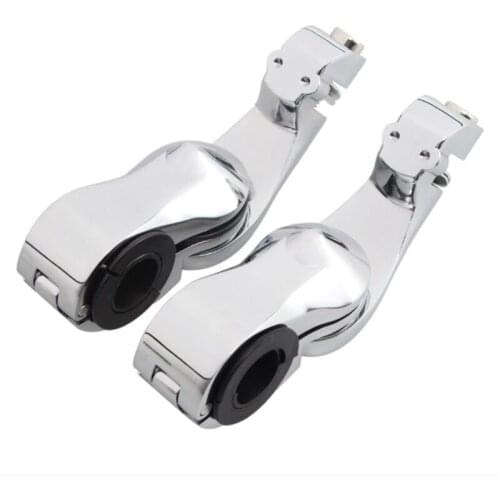 Motorcycle Footpeg Clamp 32mm 1.25inch Highway Engine Guards Foot Pegs Mount Kit Short Angled Chrome for Dyna Touring