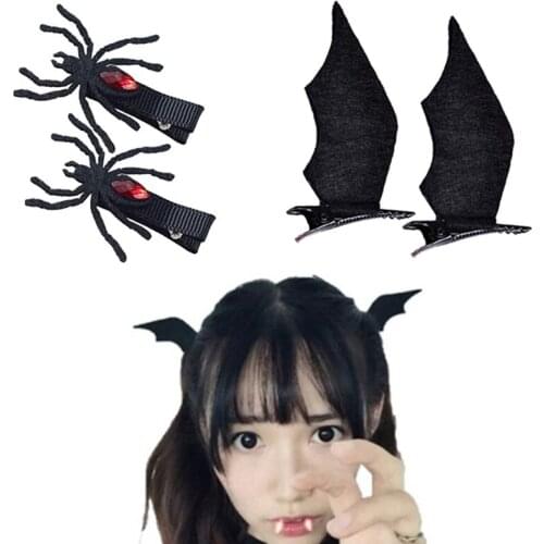Women Cartoon Hair Clips Bat Spider Design Hairpin for Halloween Party Christmas Creative Cosplay Hair Accessories