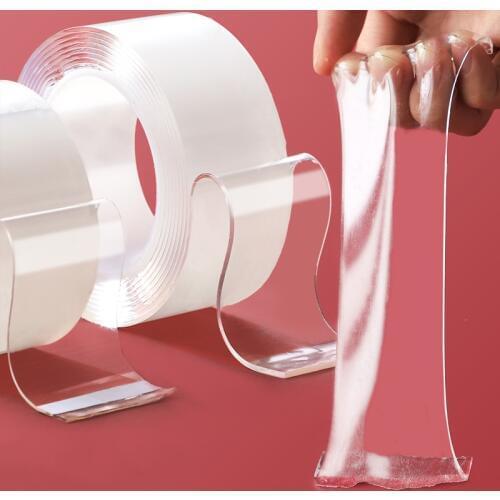 1M/2M/3M Double Sided Adhesive Nano Magic Tape Transparent Strong Organizer Holder Traceless Waterproof Reusable Home Glue Tape