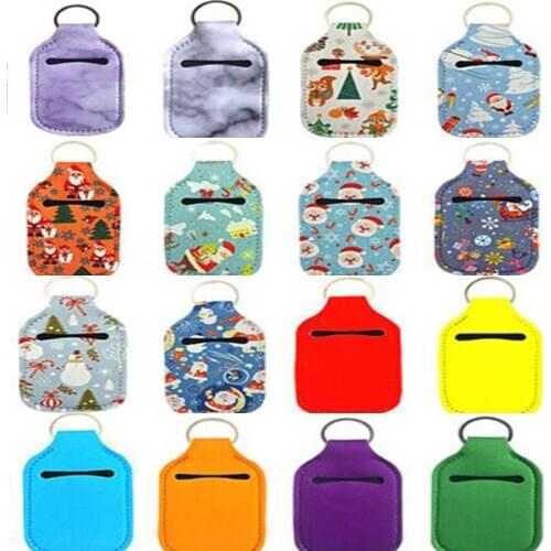1PCS Neoprene Hand Keyring 30ML Sanitizer Bottle Holder Keychain Bags Key Rings Hand Soap Bottle Holder