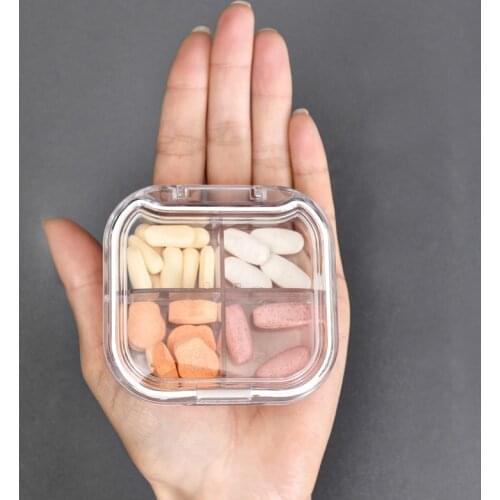 1Pc Mini Cute Plastic Pill Box Medicine Case For Healthy Care Empty Drugs Box 4/6 Slot Medicine Case Organizer Plastic Pill