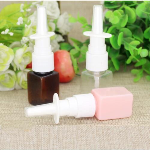 10/50/100pcs 10ml Pink Square Plastic Mist Nasal Spray Bottle Reusable Liquid Mini Cosmetic Packing Sub bottling Trial Container