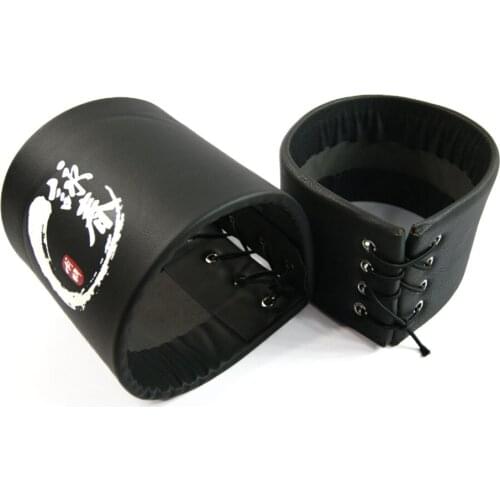 2pcs Wooden Dummy Chinese Elastic Band Hands Protective Pad Cover Wing Chun Professional Exercise Equipment Non Slip PU Leather