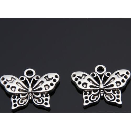 20pcs Silver Color Small Butterfly Charms Animal Pendant Jewelry Making DIY Handmade Craft Findings Accessories Supplies A3449