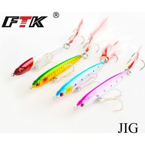 21-41g Slow Jigging Hard Bait Metal Lures Fishing 6.5-8.5cm Lead Jig Wobblers Deep Sea Fishing Metal Micro Jig With Treble Hook