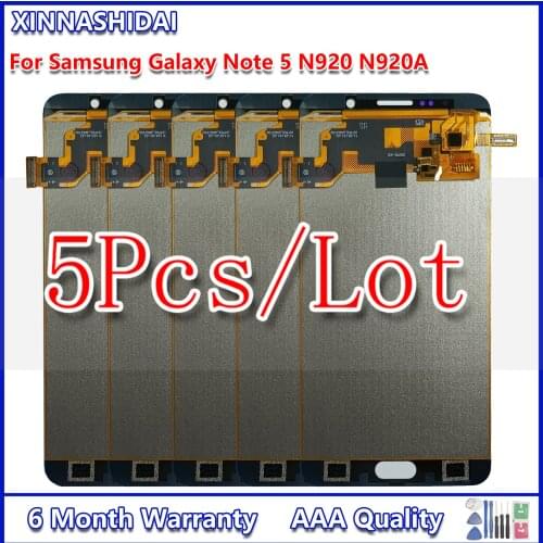 5PCSHigh Quality 5.7'' LCD Display For Samsung Galaxy NOTE 5 N920 N920F N920C LCD Touch Screen Sensor Panel TFT Replacement