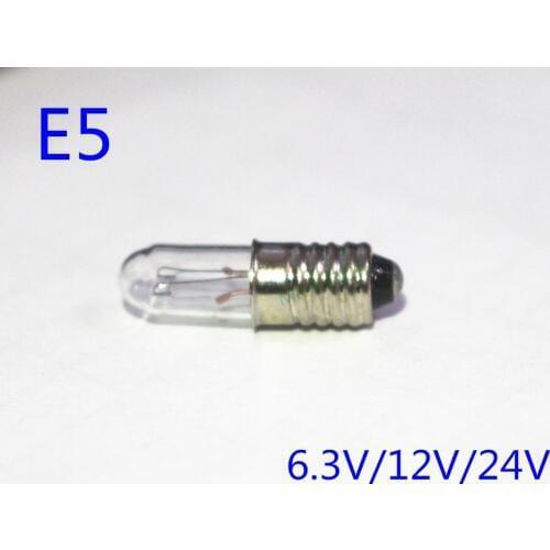 5PCS E5 Bulb 6.3v light bulb E5 12V Indicator light bulb E5 24V Instrument bulb