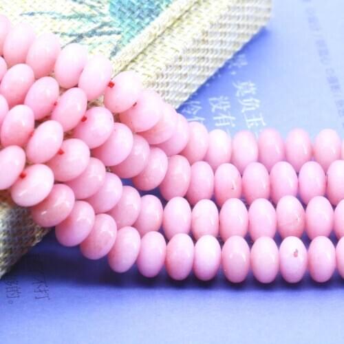 Hot sale 5x8mm light pink chalcedony abacus shaped loose beads 15" beautiful women DIY jewelry making beads