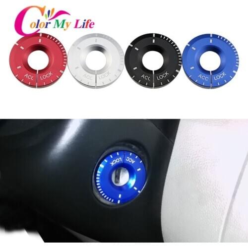 Color My Life Car Ignition Circle Key Ring Stickers Switch Cover for Volkswagen VW Golf 7 MK7 7.5 MK7.5 2013 - 2019 Accessories