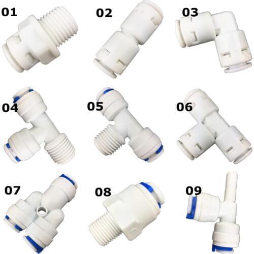 Water purifier parts Hose Tube Quick Connection pipe fittings RO Water Connector Reverse Osmosis Aquarium System T type Y-shape
