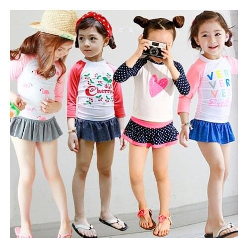 Children Swimwear Girls Two Pieces Swim Suits Princess Girl Swimsuit Kids Tankini Bathing Suits Beach Skirt Swim Suit