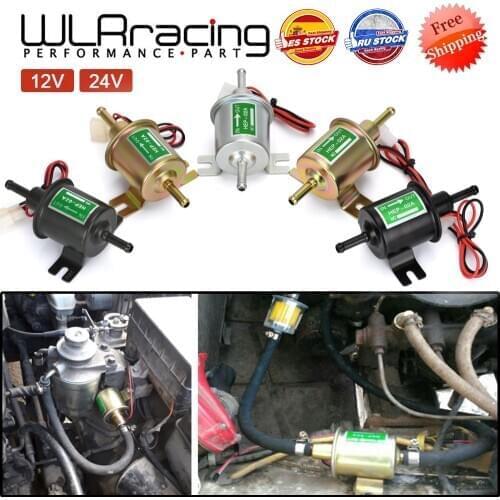 Fuel Pump 12v 24 v Electric Petrol Pump Low Pressure Bolt Fixing Wire Diesel HEP-02A Set Metal Gold Silver 8mm