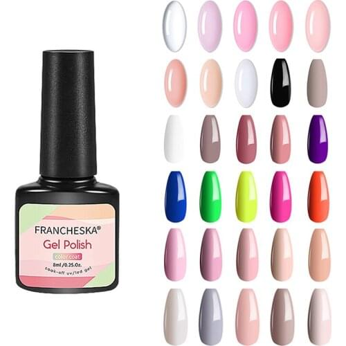 FRANCHESKA Nail Gel Summer Series Nail Polish Neon Color Series UV Gel Nail Base Coat Permanent Nail Art Glue Gel Lacquer TSLM1